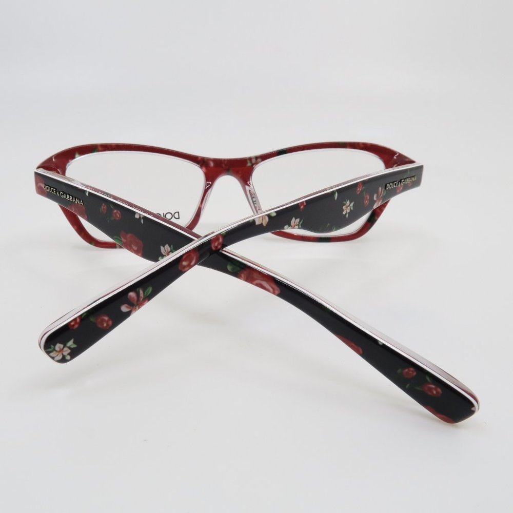Dolce & Gabbana DG 3202 2986 47mm Black & Flowers Girl's Rectangular Glasses. - Picture 7 of 8